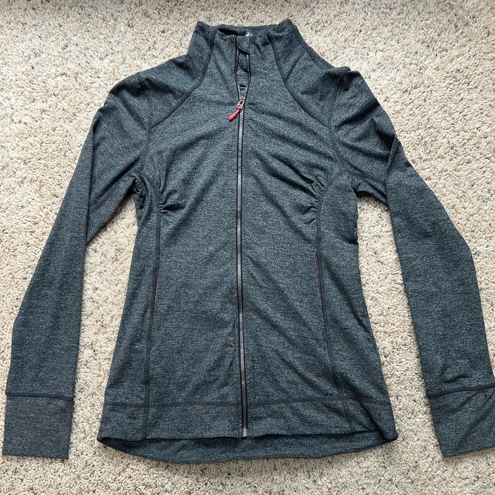 H&M Sport Gray Lightweight Mock Neck Athletic Jacket size S